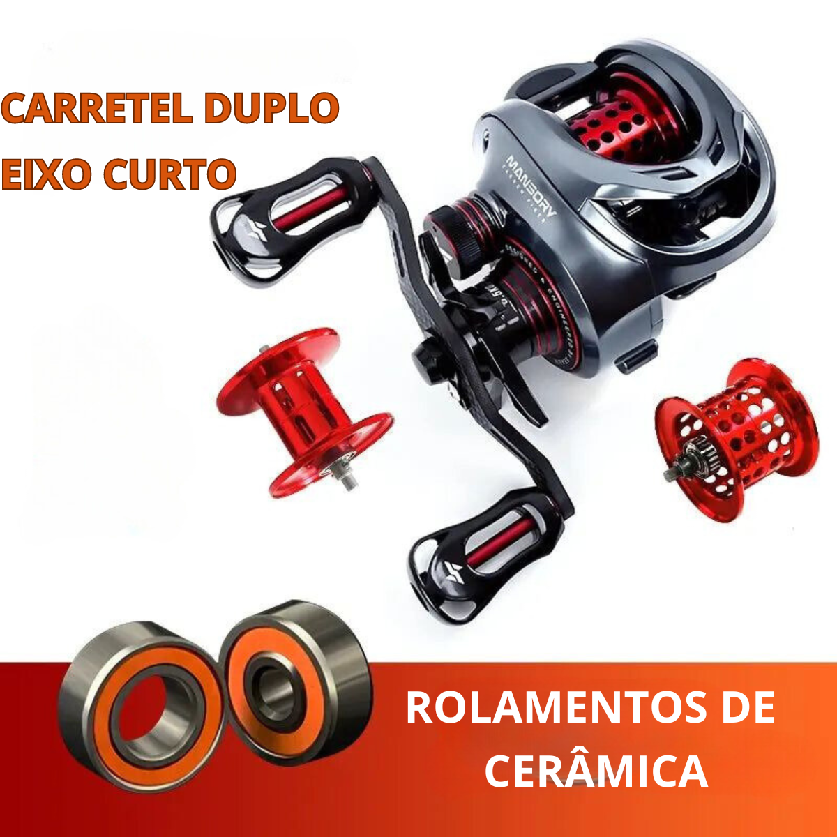 Carretilha Carbono , Ultra Light , Rolamento cerâmica