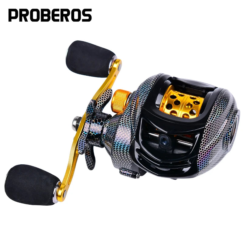 Carretilha Proberos Baitcast Laser, Capa de  Carbono,  3 + 1 Rolamentos , 200g, 7.2:1