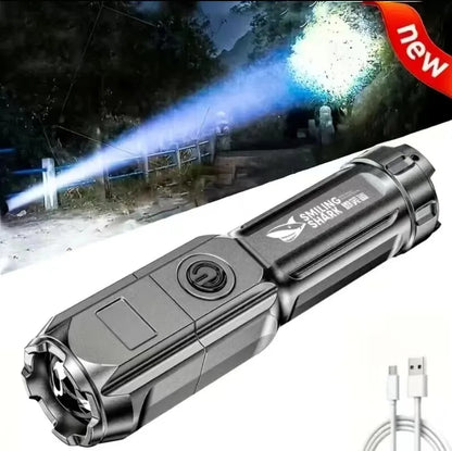 Poderosa lanterna led recarregável usb 18650 zoom à prova d´água100000 lumens led