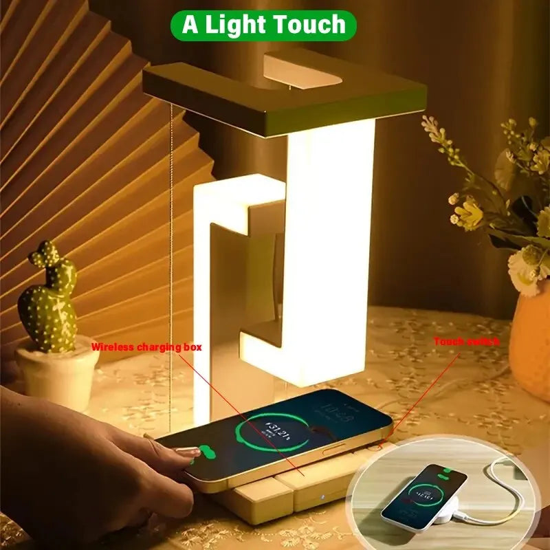 Suporte de carregamento rápido sem fio Pad, Anti Gravidade, LED Night Light,  para iPhone, Samsung, Xiaomi, 15W