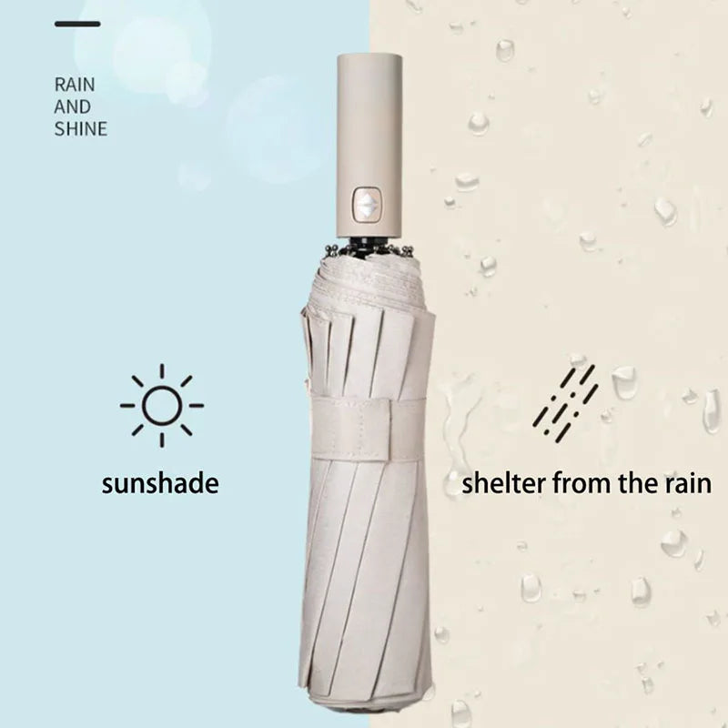 Guarda-chuva reforçado resistente ao vento masculino, forte e durável, protetor solar anti-UV, guarda-chuva de negócios