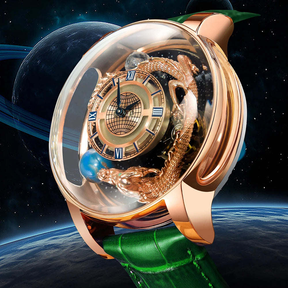 Relógio Montre Homme PINDU DESIGN 2023 , Dragão Astronômico