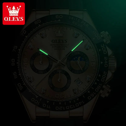 OLEVS Relógio Quartz , a prova d´agua, Pulseira De Silicone, Cronógrafo Luminoso