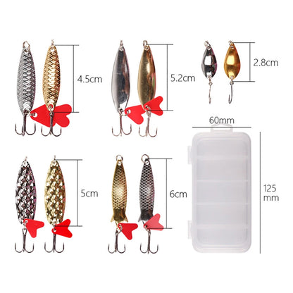 kit 10 iscas de metal para pesca